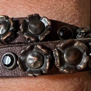 Campomaggi Leather Bracelet Stud Flowers